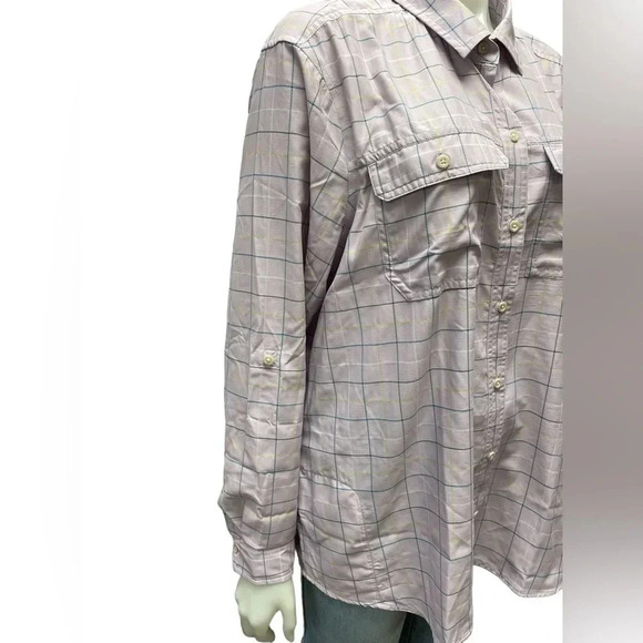 Eddie Bauer Travex Purple  Plaid Long Sleeve Size XL - Picture 2 of 10